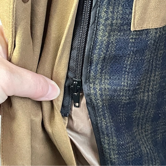 VTG BILL BLASS Men’s Faux Belted Suede Trench Coat Zip-In Quilted Lining, 42L - Picture 5 of 16